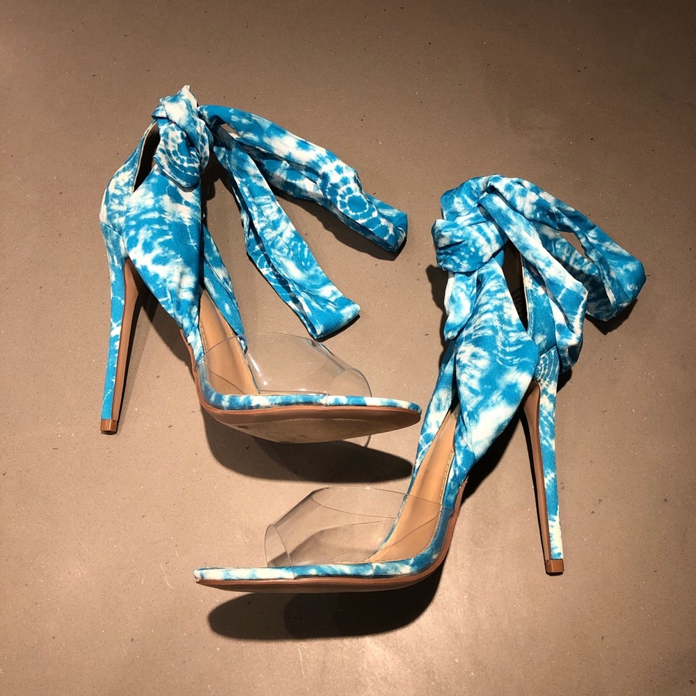 Tie Die Ankle Wrap stiletto sandals size:8.5